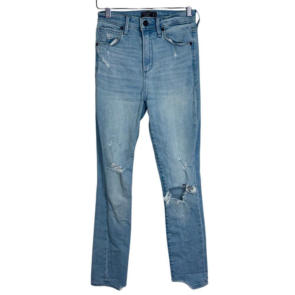 Abercrombie & Fitch Simone High Rise Ankle Blue Denim High Waisted Jeans Sz 25 0